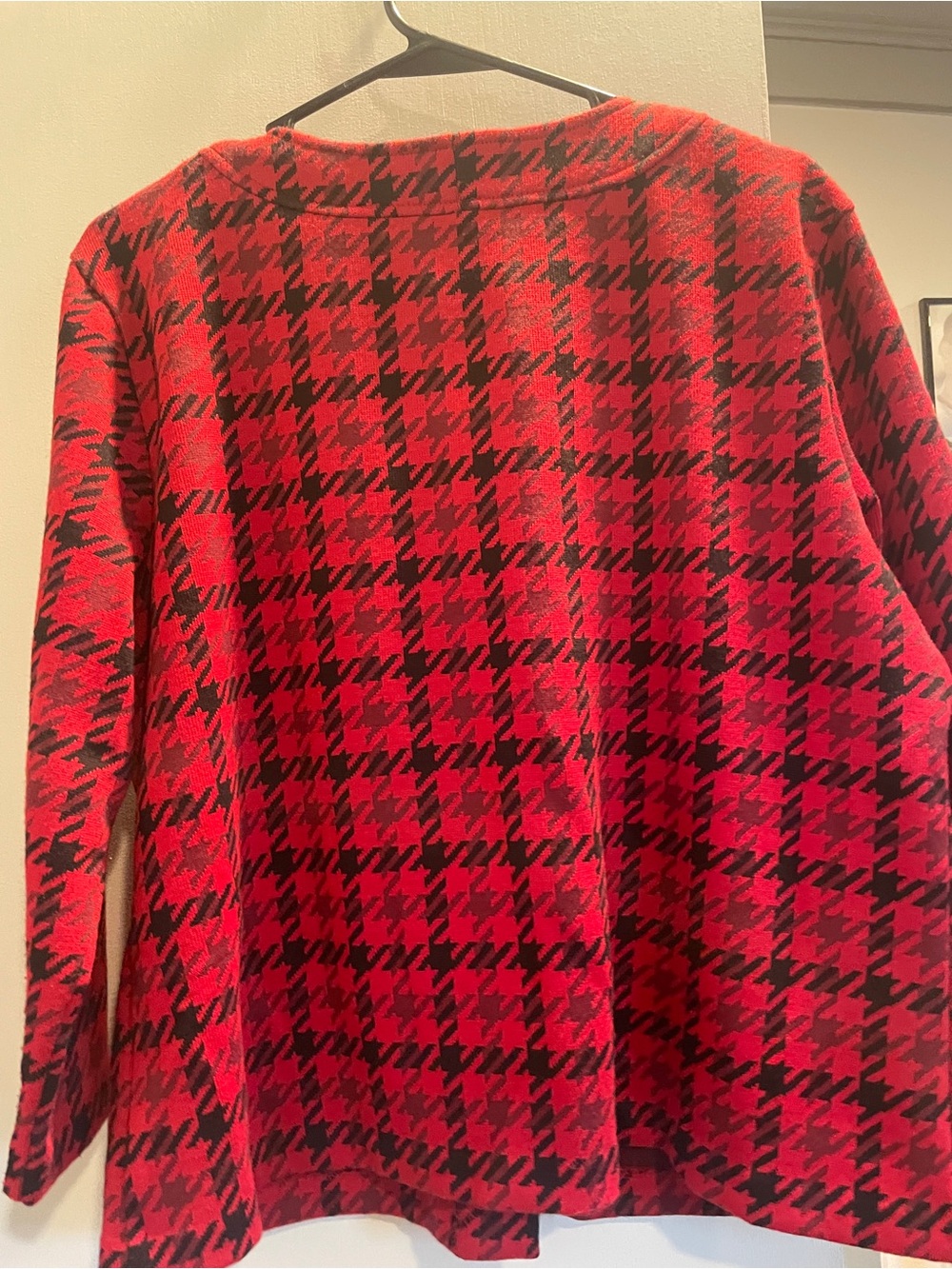 Covington Red and Black Houndstooth Button-Front Blazer  with pockets size XL - Picture 6 of 6